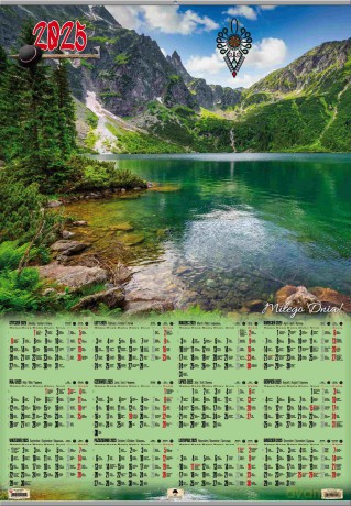 Kalendarz 2025 plakatowy B1 listwowany morskie oko KP-B1 VP.7 [KALENDARZ]