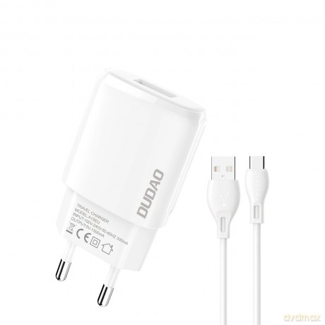 Dudao ładowarka sieciowa USB-A 7.5W + kabel USB-A - USB-C 1m biały (A1sEUT)