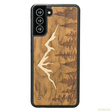 Etui Bewood Góry Imbuia drewniane na Samsung Galaxy S21 FE - jasnobrązowe