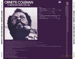 Ornette Coleman: To Whom Who Keeps A Record [CD]