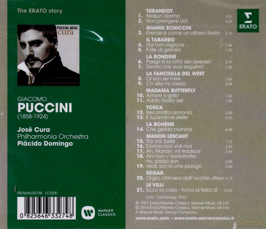 Jose Cura: The Erato Story. Jose Cura: Puccini Arias [CD]
