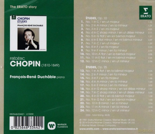 Francois Rene Duchable: The Erato Story. Chopin: Etudes [CD]