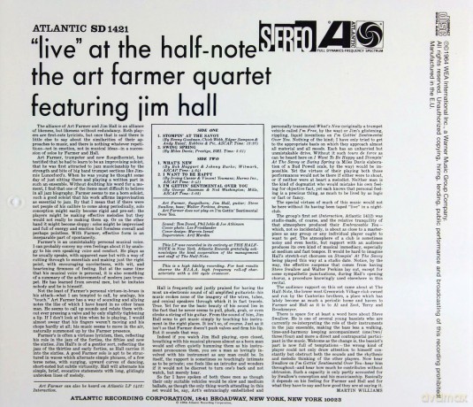 Art Farmer Quartet Featuring Jim Hall: Live At The Half-Note [CD]