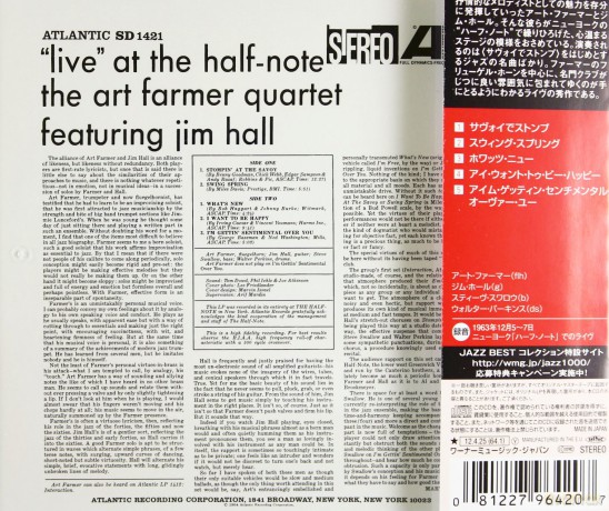 Art Farmer Quartet Featuring Jim Hall: Live At The Half-Note [CD]