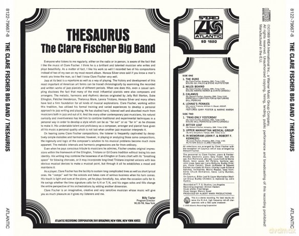 Clare Fischer Big Band: Thesaurus [CD]