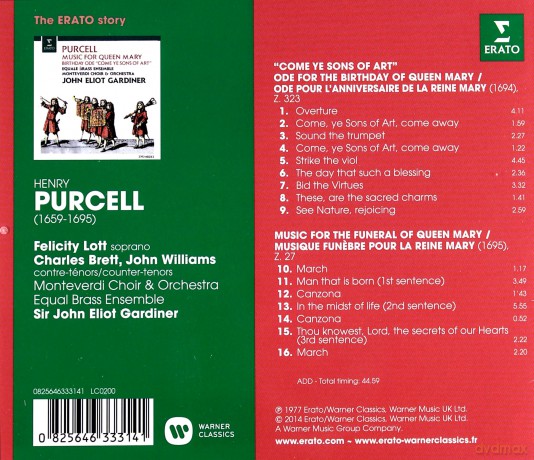 John Eliot Gardiner: The Erato Story. Purcell: Music For Queen Mary [CD]