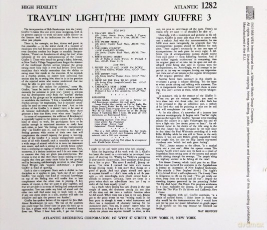 Jimmy Giuffre: Trav'lin' Light [CD]