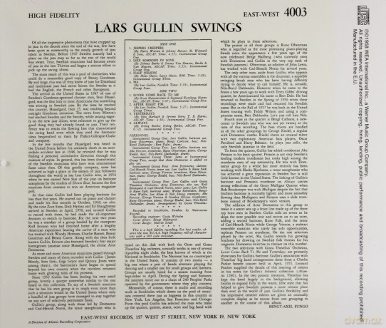 Lars Gullin: Lars Gullin Swings [CD]