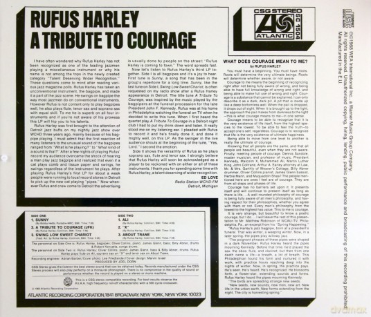 Rufus Harley: A Tribute To Courage [CD]