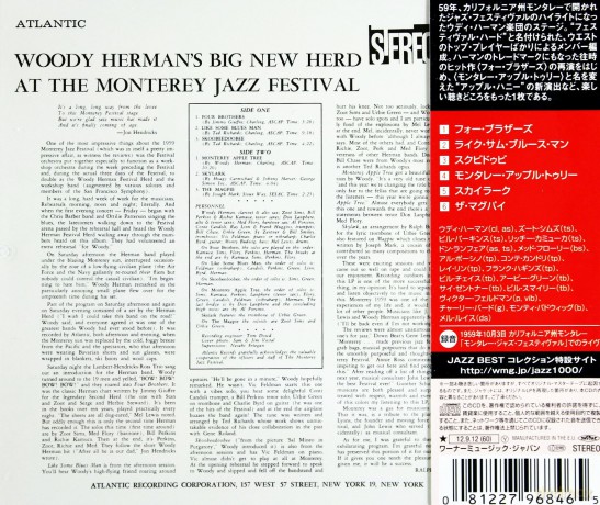 Woody Herman: Woody Herman's Big New Herd At The Monterey Jazz Festival [CD]