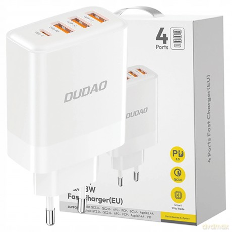 Ładowarka Dudao A5HEU sieciowa 3x USB-A 1x USB-C PD20W - biała