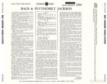 Milt Jackson: Bags & Flutes [CD]