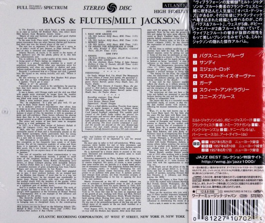 Milt Jackson: Bags & Flutes [CD]