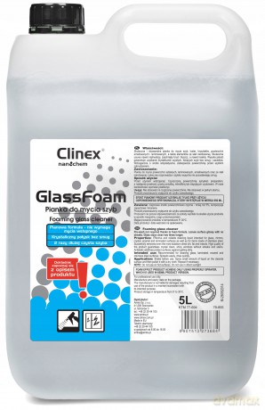Profesjonalna piana do mycia szyb luster szkła bez smug i zacieków CLINEX Glass Foam 5L