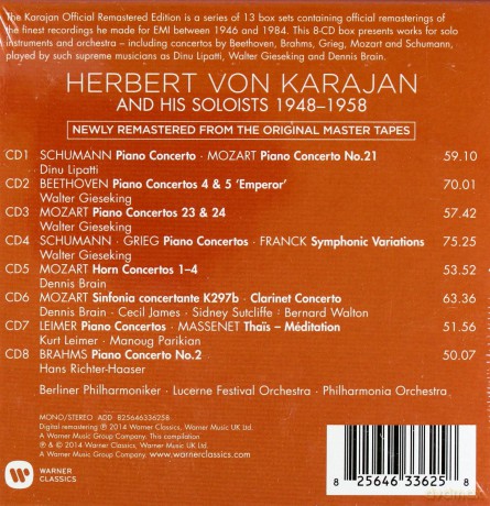 Herbert Von Karajan: The Herbert Von Karajan Collection. Concerto Recordings 1948 - 1958 [8CD]