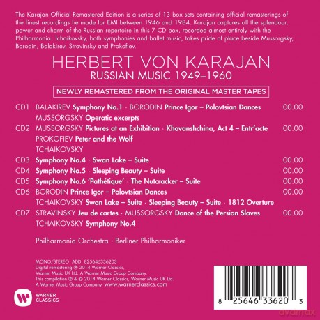 Herbert Von Karajan: The Herbert Von Karajan Collection. Mussorgsky/Tchaikovsky/Borodin/Balakirev/Stravinsky [7CD]