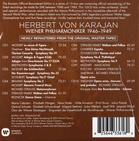 Karajan/Wiener Philharmoniker: The Herbert Von Karajan Collection. The Vienna Philharmonic Recordings 1946 - 1949 [10CD]