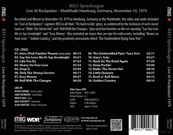 Reo Speedwagon: Live At Rockpalast 1979 [CD]+[DVD]