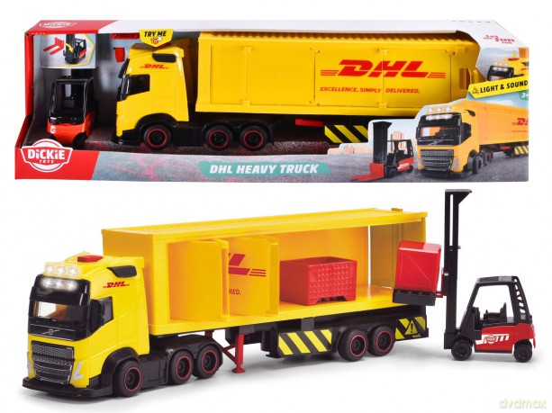 Ciężarówka Dickie Toys City z naczepą DHL 32 cm