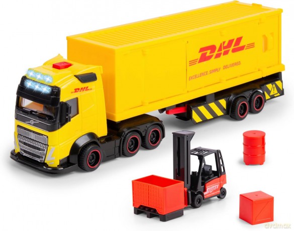 Ciężarówka Dickie Toys City z naczepą DHL 32 cm