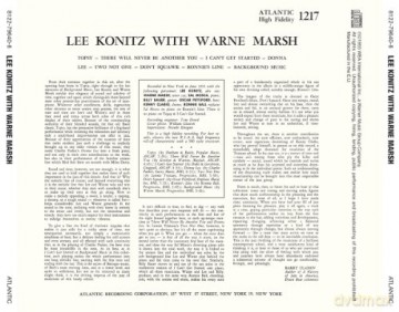 Lee With Warne Marsh Konitz: Lee Konitz With Warne Marsh [CD]