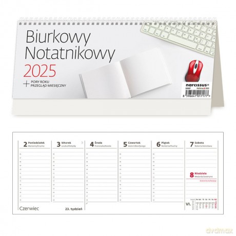 Kalendarz 2025 biurkowy notatnikowy tygodniowy [KALENDARZ]
