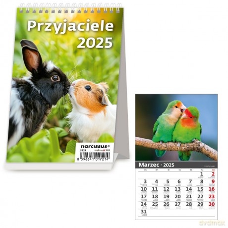 Kalendarz 2025 biurkowy pionowy miesięczny Przyjaciele [KALENDARZ]