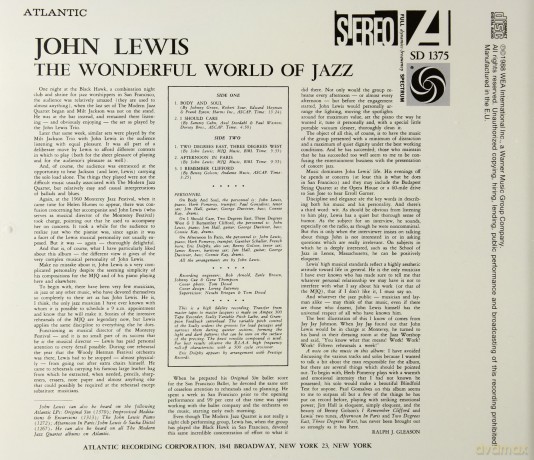 John Lewis: The Wonderful World Of Jazz [CD]