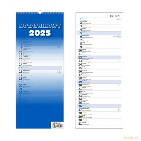 Kalendarz 2025 slim notatnikowy [KALENDARZ]