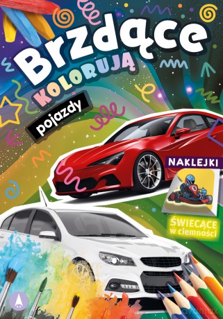 Pojazdy. Brzdące kolorują + naklejki świecące w ciemności [KSIĄŻKA]