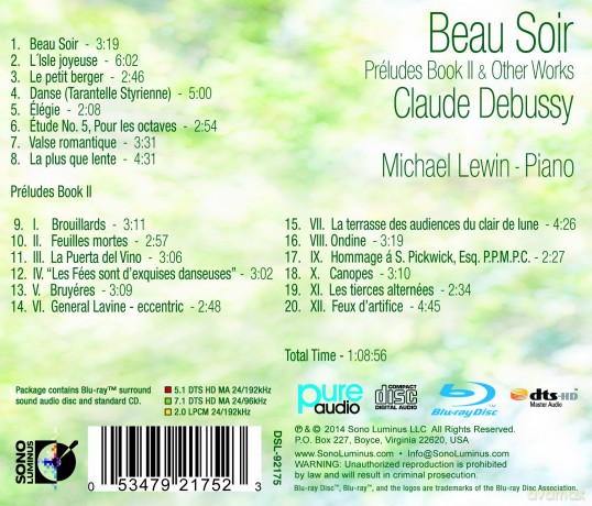 Debussy: Beau Soir - Préludes Book II and Other Works [Blu-Ray]+[CD]