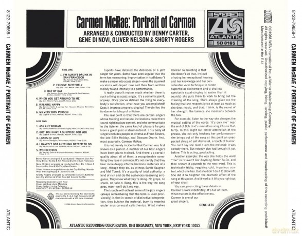 Carmen Mcrae: Portrait Of Carmen [CD]