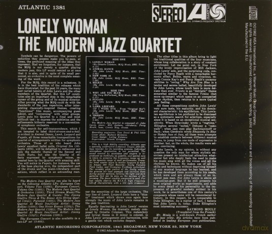 The Modern Jazz Quartet: Lonely Woman [CD]