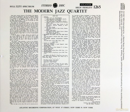 The Modern Jazz Quartet: The Modern Jazz Quartet [CD]
