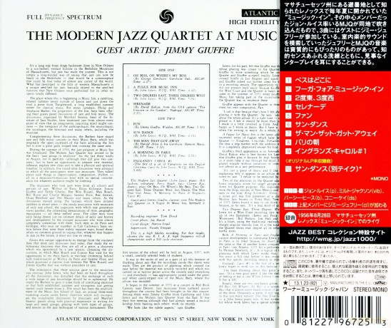 The Modern Jazz Quartet: The Modern Jazz Quartet At Music Inn [CD]