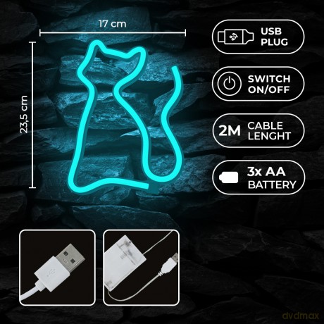 Neon LED KOT turkus NNE24 Neolia