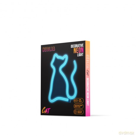 Neon LED KOT turkus NNE24 Neolia