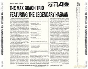 Max Roach: The Max Roach Trio, Featuring The Legendary Hasaan Ibn Ali [CD]