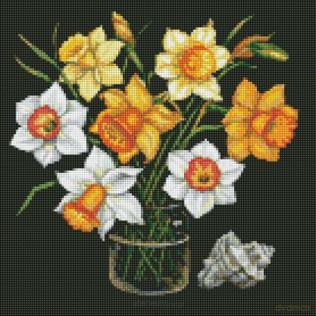 Diamentowa mozaika - Słoneczne żonkile 40x40cm