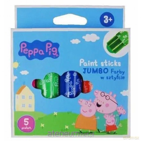 Farby w sztyfcie okrągłe 4kol Jumbo Peppa