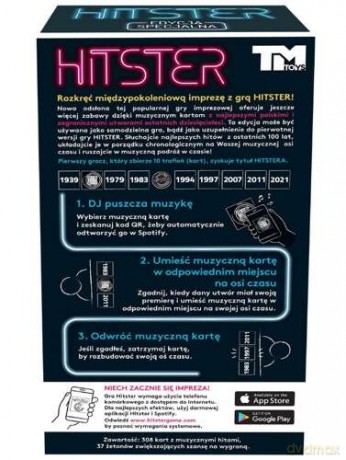 Hitster Edycja polska Imprezowa Towarzyska gra muzyczna Gra planszowa