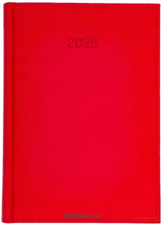 Kalendarz 2025 A4 tyg. Vivella z notesem czerwony [KALENDARZ]
