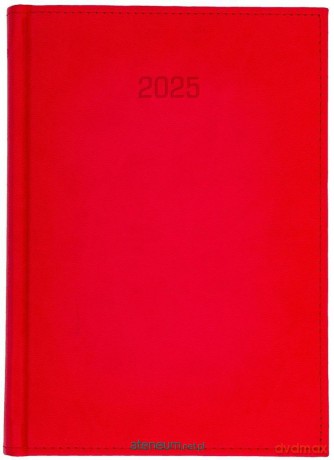 Kalendarz 2025 A5 tyg. Vivella z notesem czerwony [KALENDARZ]
