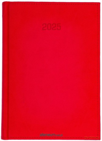 Kalendarz 2025 B5 tyg. Vivella z notesem czerwony [KALENDARZ]