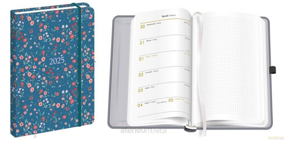 Kalendarz 2025 książkowy A5/96K Mat+UV Flowers [KALENDARZ]