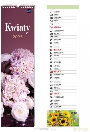 Kalendarz 2025 paskowy Kwiaty [KALENDARZ]