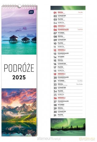 Kalendarz 2025 paskowy Podróże [KALENDARZ]