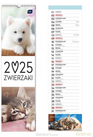 Kalendarz 2025 paskowy Zwierzaki [KALENDARZ]