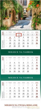 Kalendarz 2025 Trójdzielny Toskania [KALENDARZ]