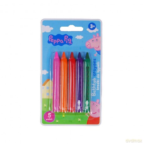 Kredki świecowe do kąpieli 5kol Peppa Pig